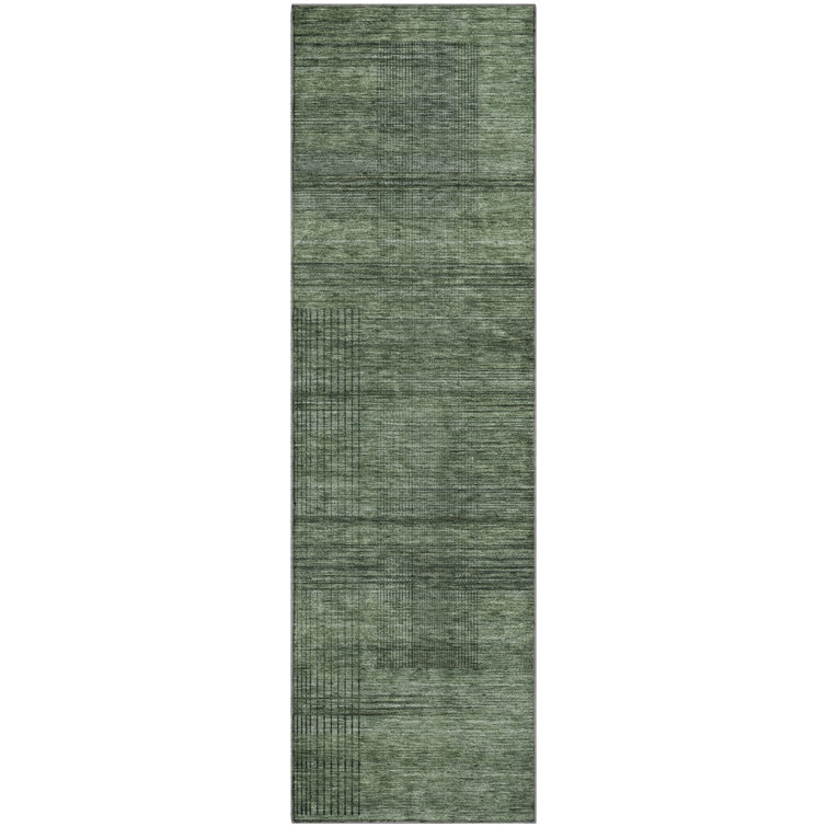 Premium Machine Washable Prisco Olive Rug