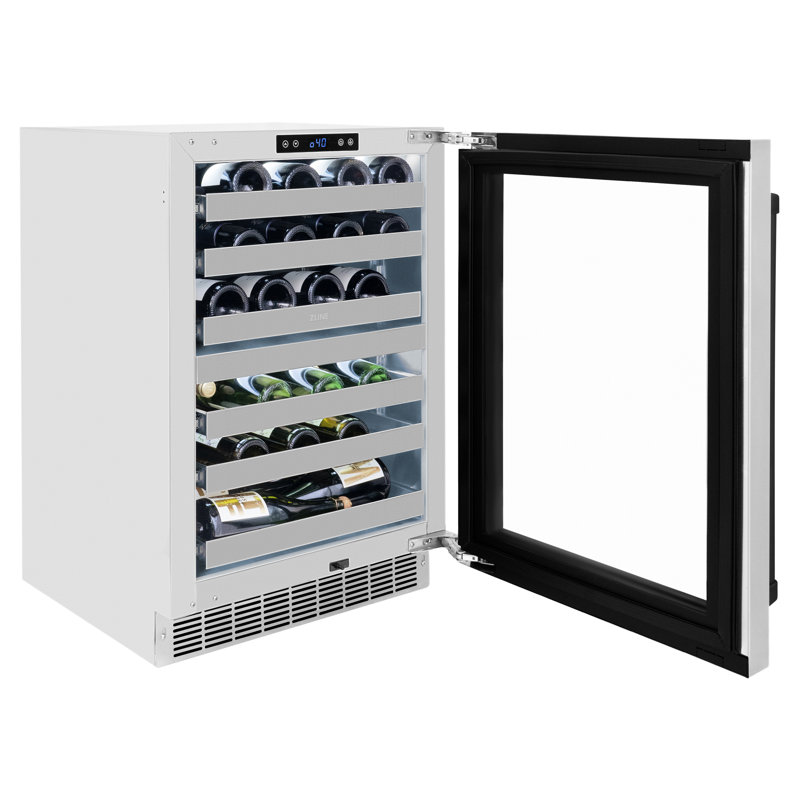 23.88 44 Bottle Wine Refrigerator, Black/Silver