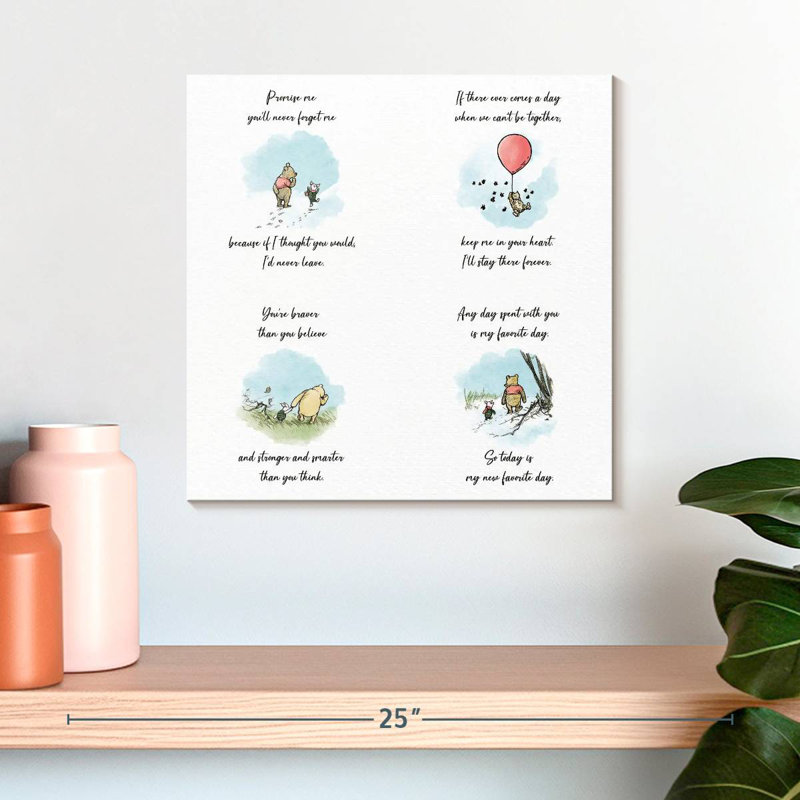 Ashelle Winnie l'ourson, citations inspirantes, H 16 po x l 16 po