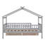 Lit simple en bois avec deux tiroirs-358805171