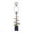 D14x29.5" Smoke Agate-Slice Table Lamp W/ Marble Base