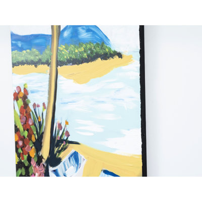 Art mural d'été sur toile 47 po x 19 po - Design élégant peint à la main