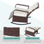 Fauteuil inclinable berçant en osier brun - structure en acier résistant aux intempéries avec coussins blancs amovibles