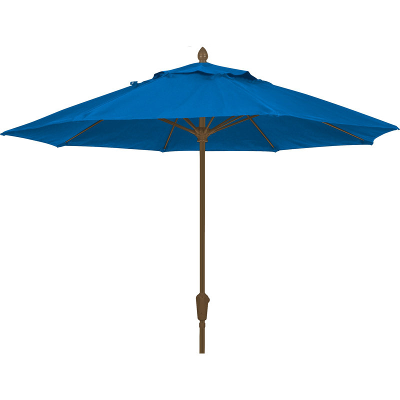 Parasol de marché Prestige 9 pi Sunbrella, Bronze champagne, Bleu pacifique