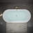 60" x 28.74" Acrylic Freestanding Bathtub, Oval Deep Soaking Bathtub with Center Pop-up Drain & Integrated Overflow for Bathroom Spa, Glossy White-87147523-131363079