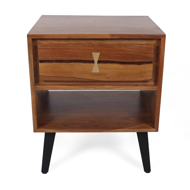 Table de chevet en bois d'acacia