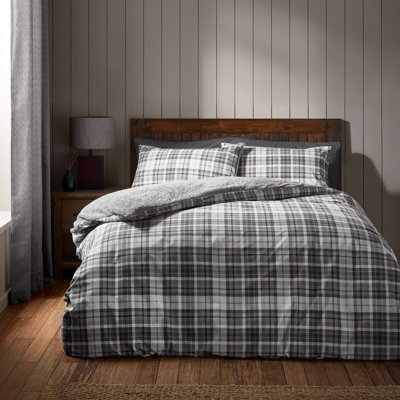 Cosy Sherpa Check Duvet Cover Set