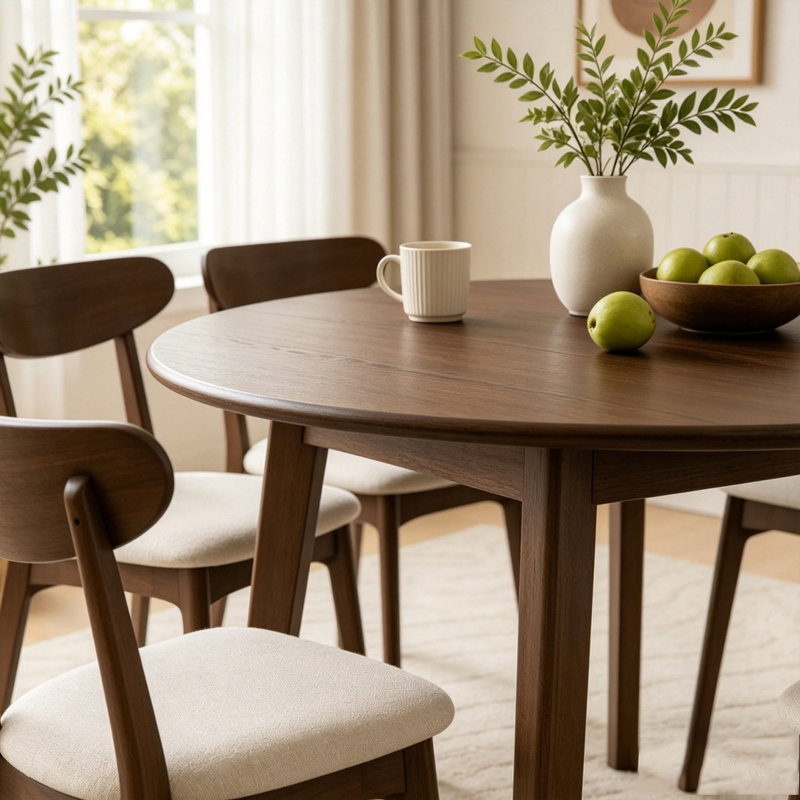 Extendable Round Folding Dining Table for 2-4 People
