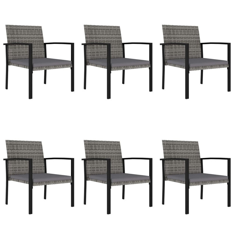 Jantz Rectangular 6 - Person Dining Set with Cushions, 27.6" W x 70.9" L x 28.7" H, Gray, Gray