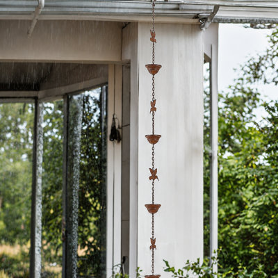 Chaîne de pluie en métal colibri rustique