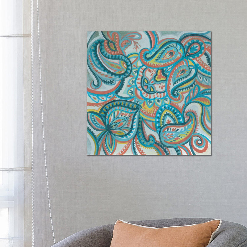 Emerald Paisley I by Silvia Vassileva - Wrapped Canvas Gallery-Wrapped Canvas Giclée, 66.04 cm H x 66.04 cm W
