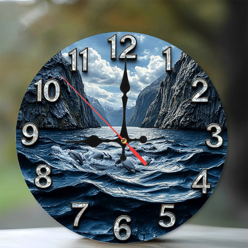 Horloge murale dauphins