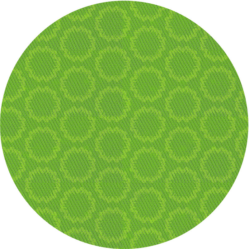Tapis tissé à la machine vert, Rond 8 pi