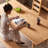 Burlywood Rectangular Solid Wood Dining Table-1948478998