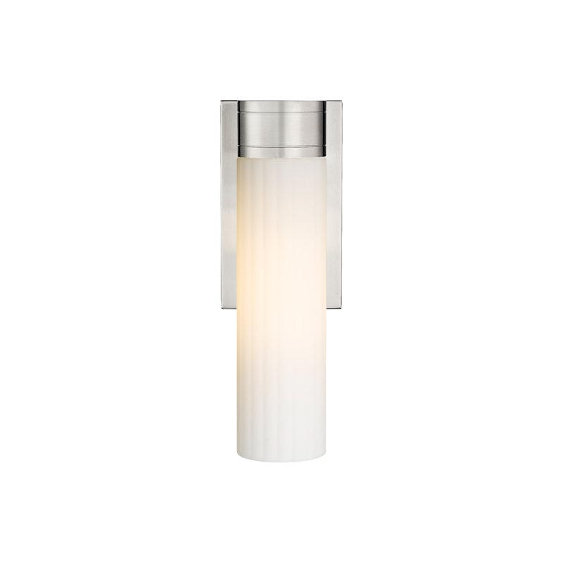 Applique murale 11 po Empire, H 12,63 po x l 5,5 po x P 3,13 po, Blanc mat, Nickel satiné