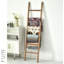 Handcrafted Solid Wood Farmhouse Blanket Ladder with Bottom Storage Shelf