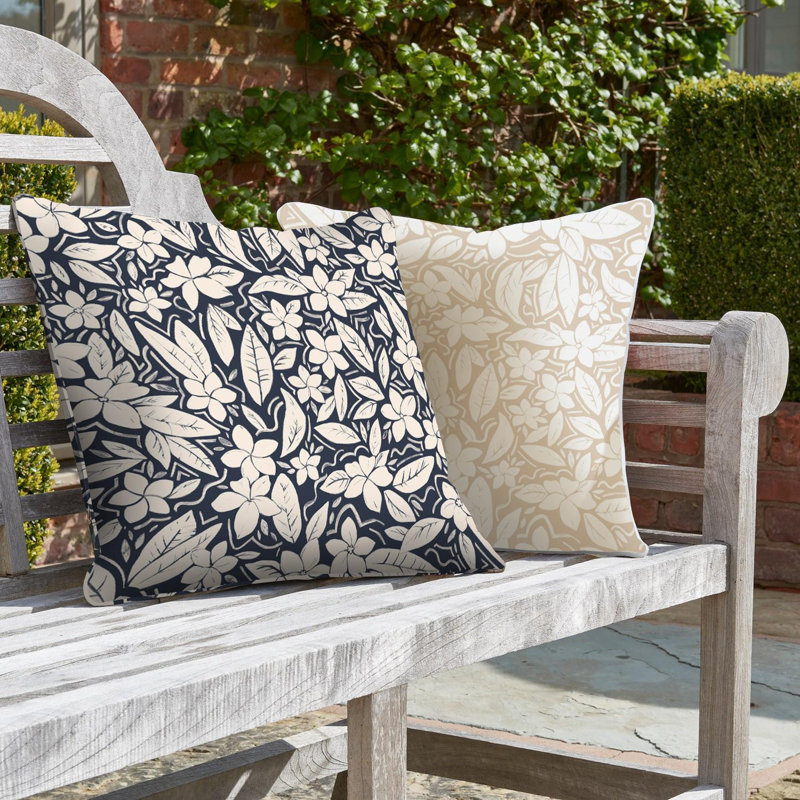 Indoor / Outdoor Cream Square Throw Cushion