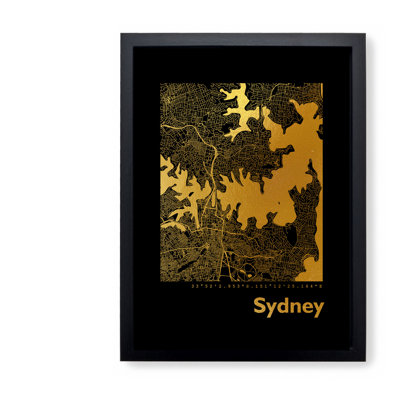 Sydney Map - Single Picture Frame Print