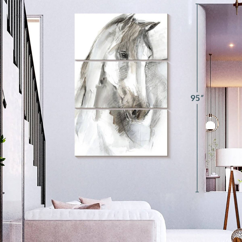Brampt Watercolor Equine Study I, 38" H x 24" W