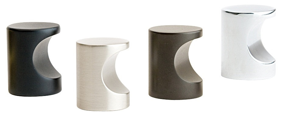Cylindrical Cabinet Knob, Satin Nickel, 0.88"