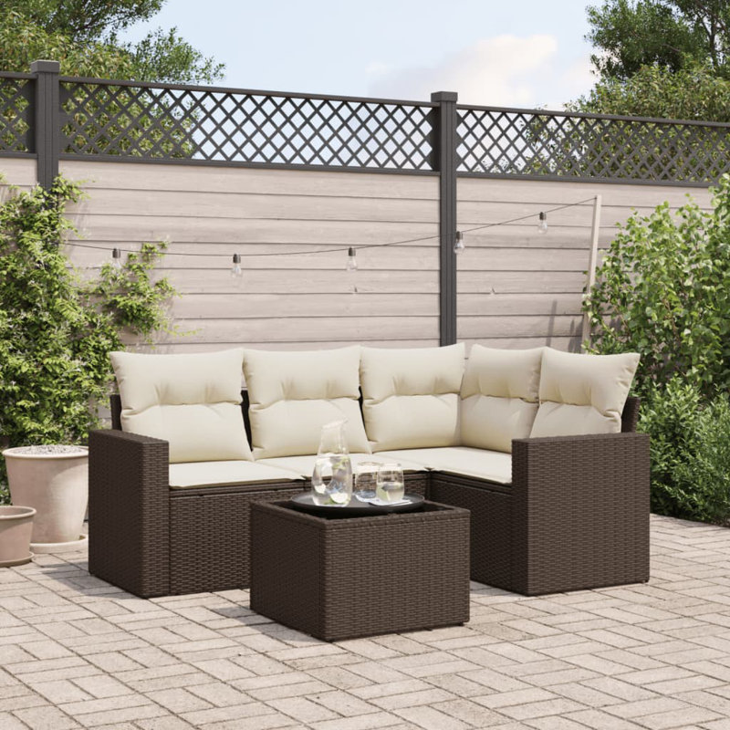 Vidaxl Garden Sofa Set Brown