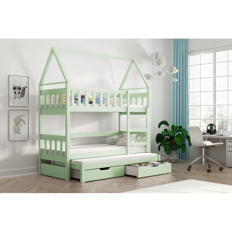 Dauntsey European Toddler (80 X 180cm) Bunk Bed with Storage Included with Built-in Ladder Included with Trundle Included