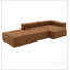 Ensemble de canapé modulaire en forme de L 105,5 po, canapé de plancher minimaliste en velours côtelé-1823733747