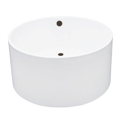 Kingston Brass Aqua Eden 45-Inch Acrylic Round Double Ended Freestanding Tub with Overflow/Drain Assembly