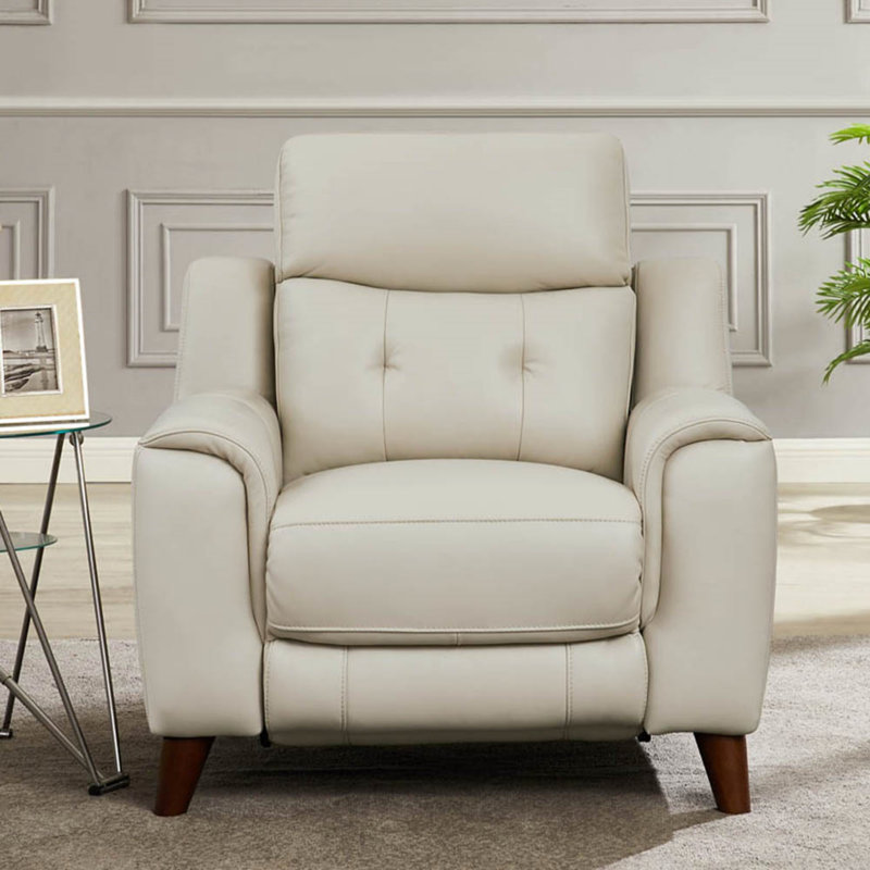 Fauteuil inclinable électrique Torino, Similicuir blanc cassé