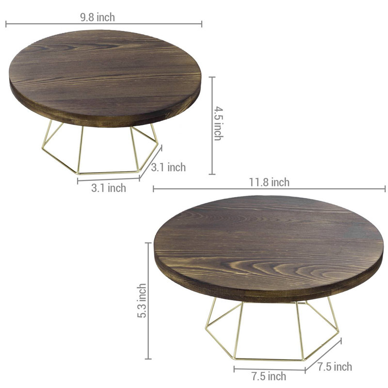 Mickenzy Wood Serving Cake Dessert Stand