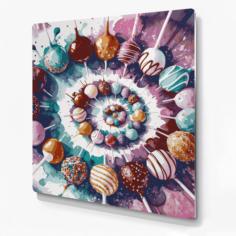 Art mural en métal «Desserts Cake pops», H 12 po x l 12 po
