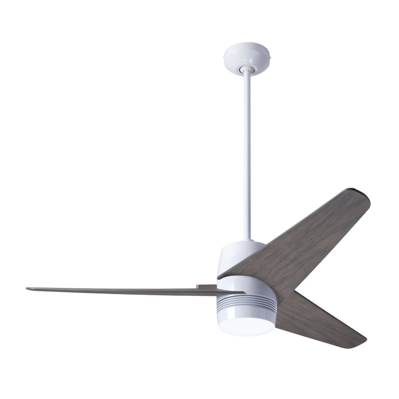 Velo 48'' Ceiling Fan, Handheld Remote Control, Gloss White, Graywash
