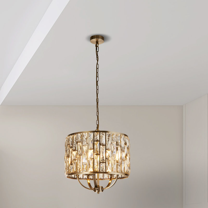 Magana 5 - Light Drum Chandelier, 5, 44cm W, Plated Satin
