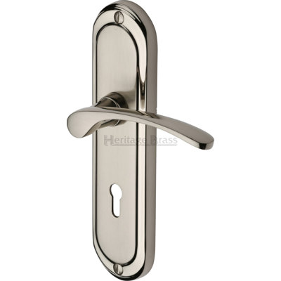 Heritage Brass Door Handle Lever Lock Ambassador Design