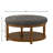 Round Upholstered Tufted Linen Ottoman Coffee Table-200077554-200077558