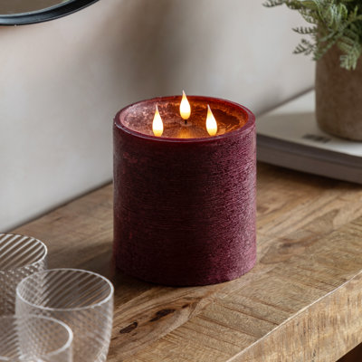 Unscented Flameless Pillar Candle with Plastic Holder