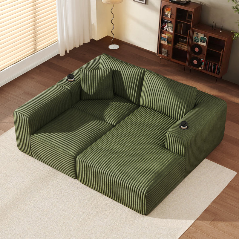 3 Seater Sofa & Chaise, Right Hand Facing, Black