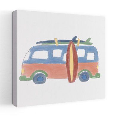 «Summer Surf Van», rétro, rétro, plage, océan, impression murale