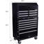 Coffre à outils, armoire à outils avec plateau à outils amovible, roues verrouillables, glissières à roulement à billes, revêtement thermolaqué noir, chariot de rangement pour outils en métal, convient au garage, à l'entrepôt, à l'atelier