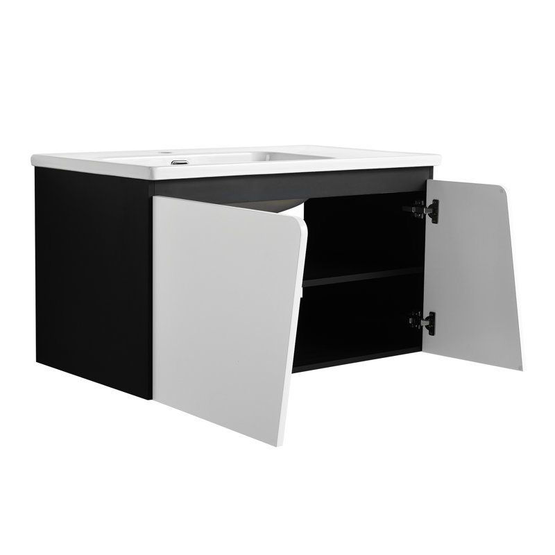 Floating Wall-Mounted Bathroom Vanity With Single Sink