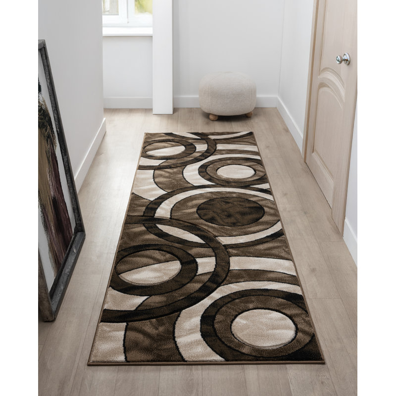 Tapis à motif géométrique abstrait Collection Heriberto, Tapis de couloir 2 pi 8 po x 7 pi 10 po