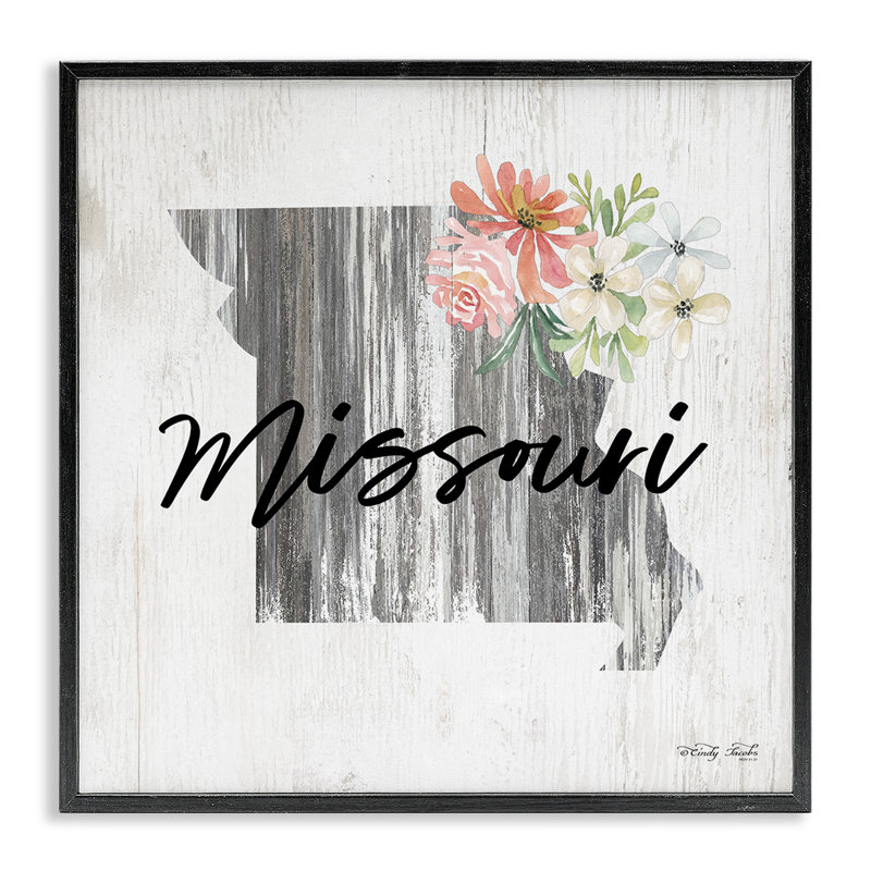 Shabby Elegance Missouri, art de la giclée encadrée par Cindy Jacobs, H 12 po x l 12 po, Giclée encadrée noir minuit
