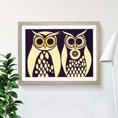 Retro Owls - Single Picture Frame Painting