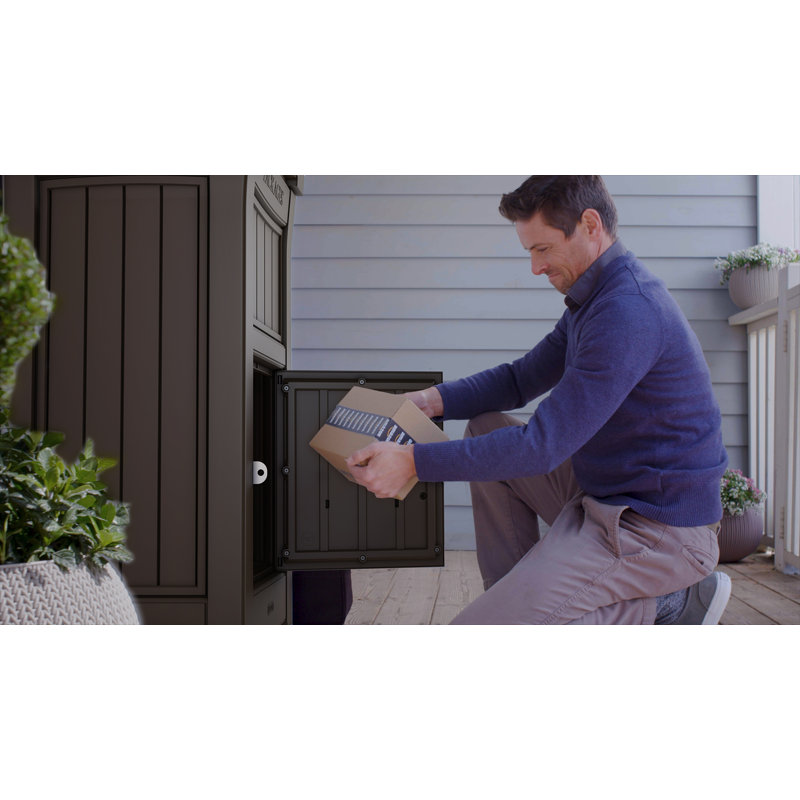 Keter Secure Outdoor Package Delivery Lockable Box For Porch Or Office Curbside with Secure Large Durable Storage Compartment