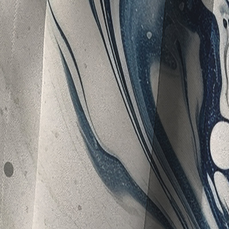 Elixir IV bleu et gris - Rideau abstrait - Rideau abstrait occultant - 1 panneaux, 52" W x 63" L