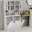 Grande armoire de rangement pour salle de bain. Fabriqué en E1, charge de 150 lb. Double fonction avec tablettes réglables. Organisez les sacs amovibles. Poignée carrée élégante. Surface peinte pour un look durable.-818177710