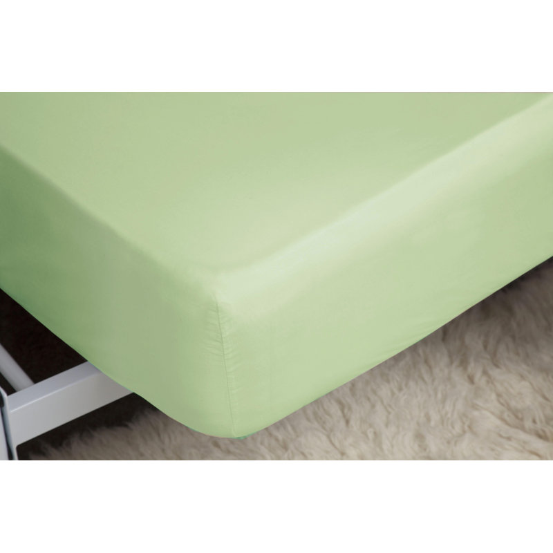 Percale Fitted Sheet, Ivory, Double (4'6)