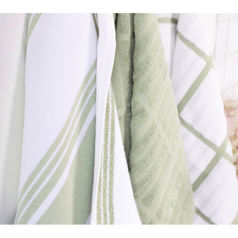 Dual Striped Tea Towel, Fennel