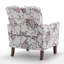 Fauteuil à motifs en mélange de polyester, structure en bois de bouleau massif avec pieds fuselés bruns, chaise d'appoint rembourrée de mousse avec garniture pour le bureau du salon