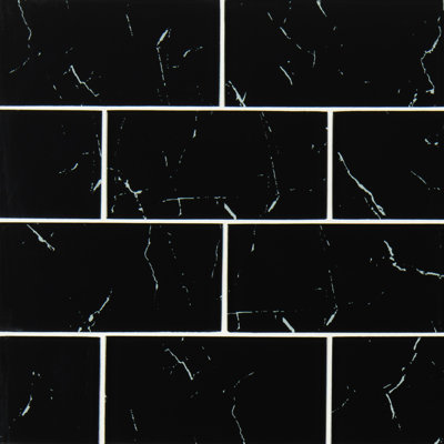 Kurova Subway 3 in. x 6 in. Glossy Glass Wall Tile